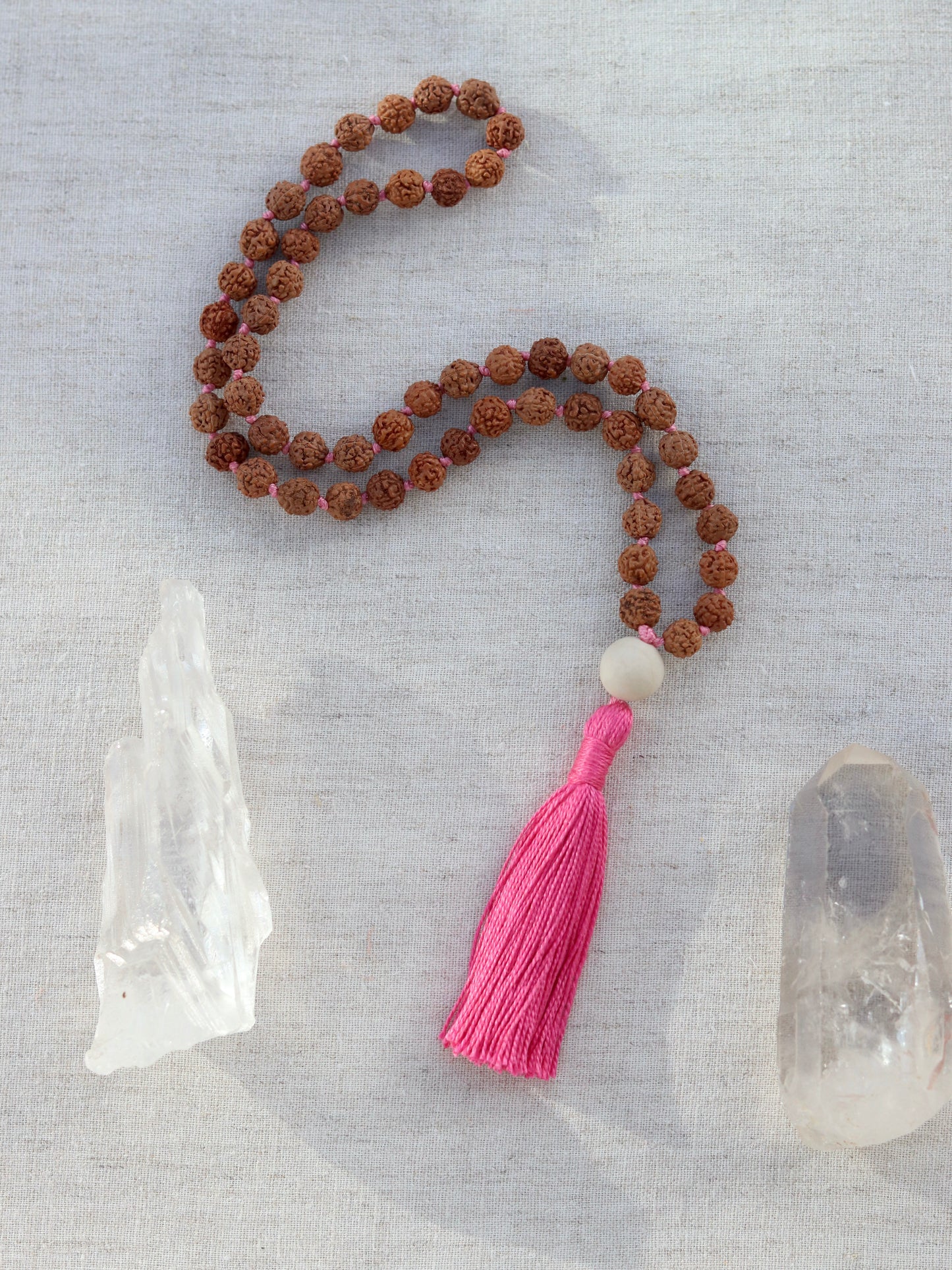 Colours of India Rudraksha Half Mala in Pink image 0
