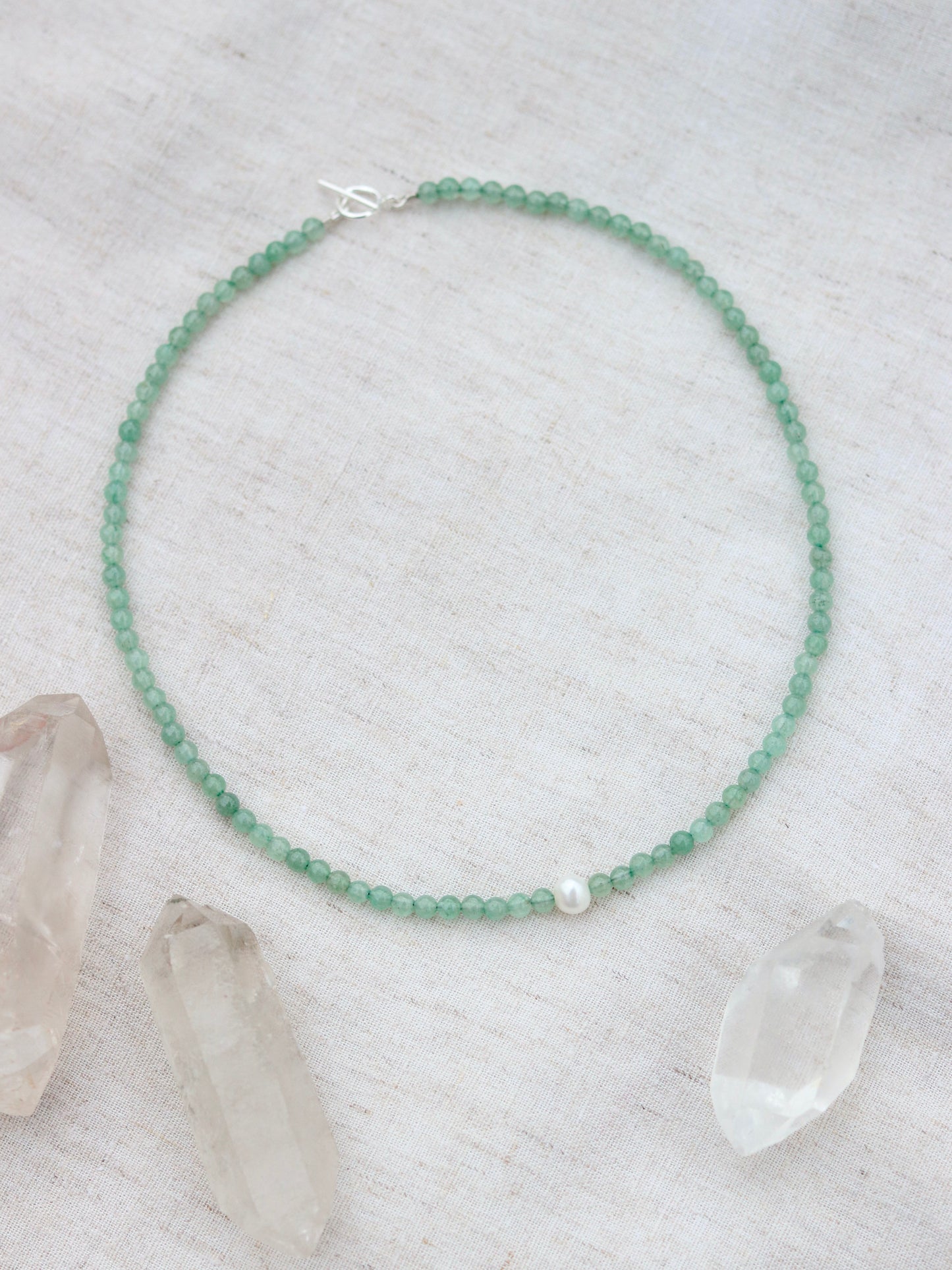 Aventurine and Pearl Sophia Choker Necklace