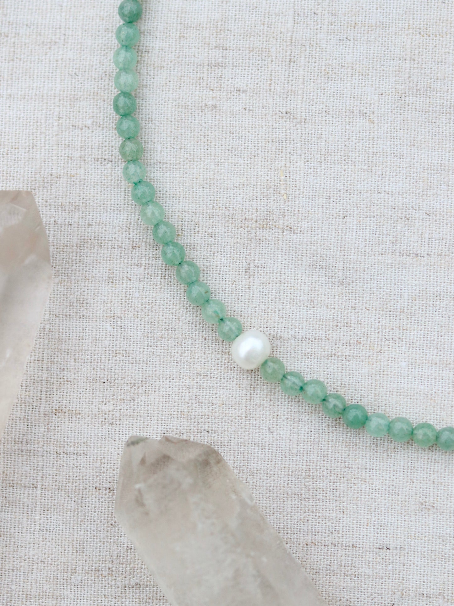 Aventurine and Pearl Sophia Choker Necklace