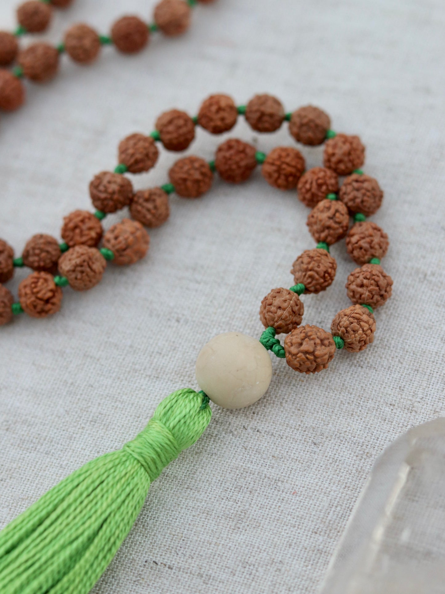 Colours of India Rudraksha Half Mala in Green image 1