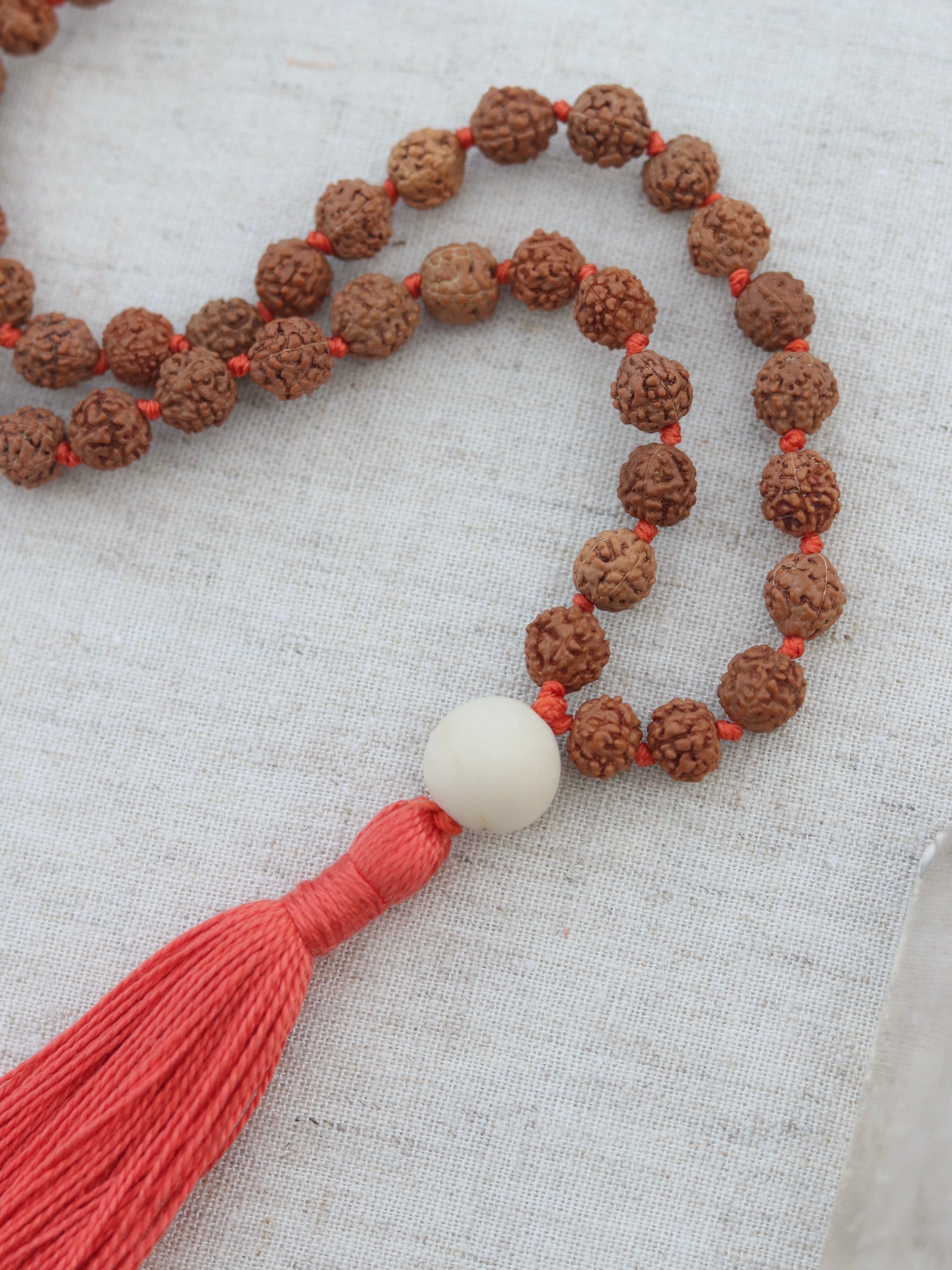 Colours of India Rudraksha Half Mala in Red image 1