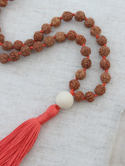 Colours of India Rudraksha Half Mala in Red image 1