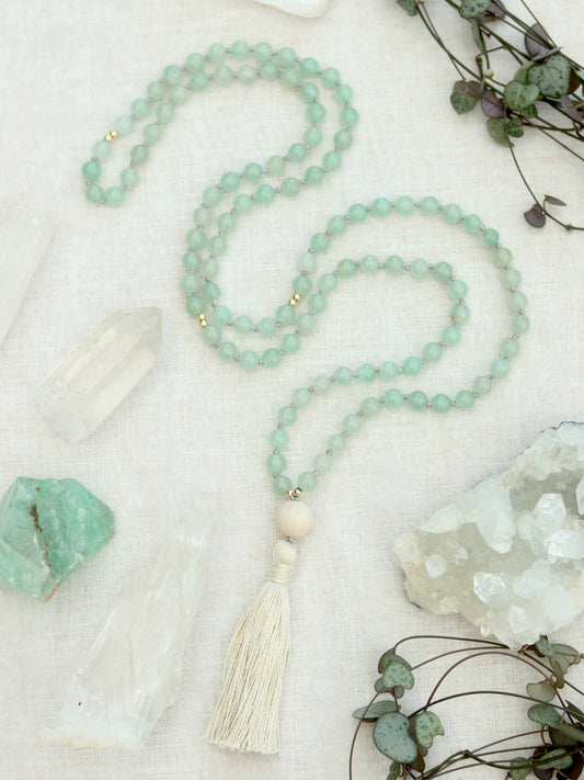 Aventurine and Riverstone Mala