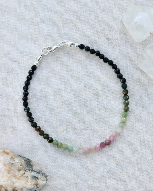 Pink, Green and Black Tourmaline Bracelet