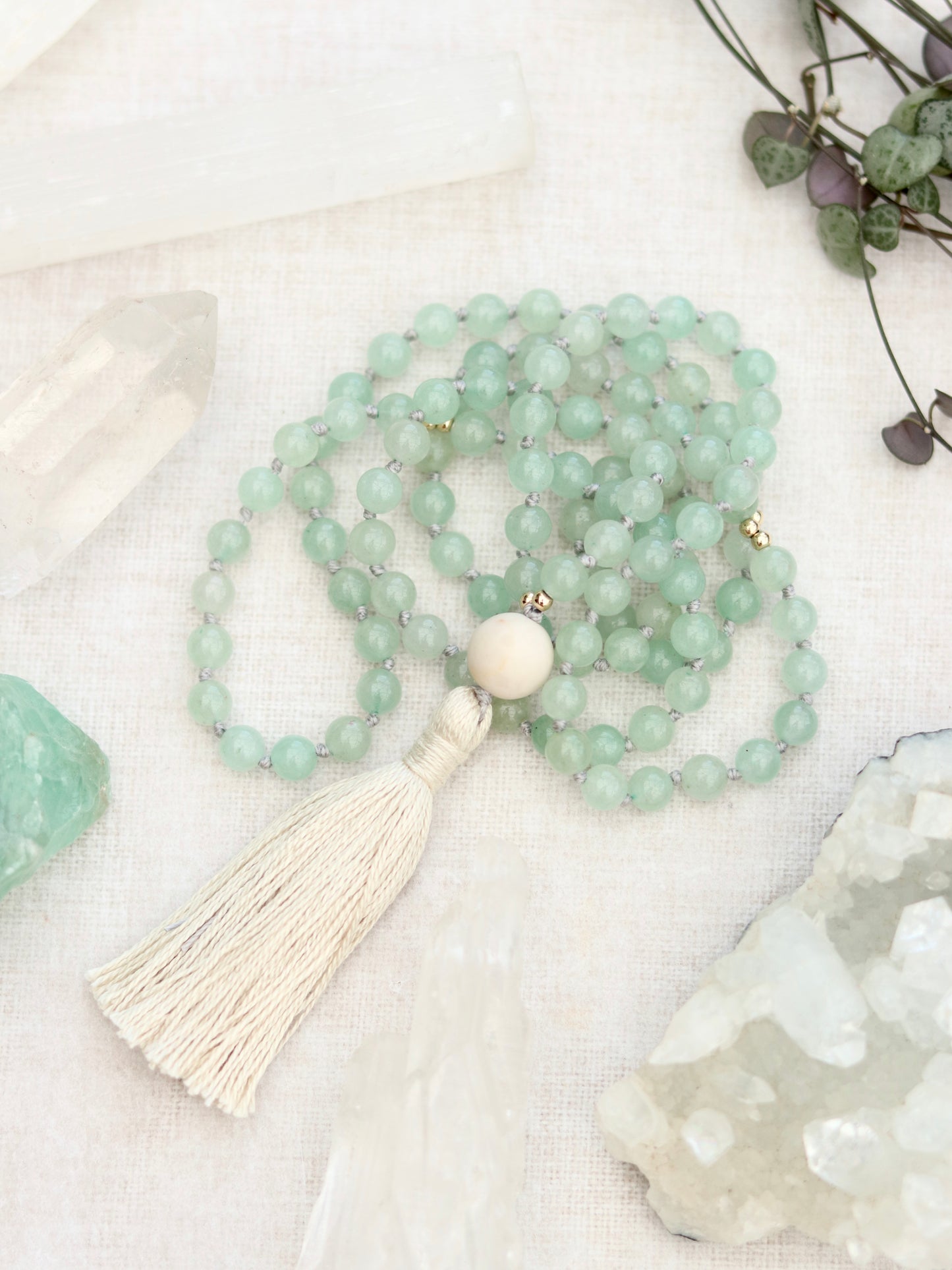 Aventurine and Riverstone Mala