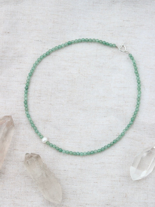 Aventurine and Pearl Sophia Choker Necklace