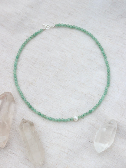 Aventurine and Pearl Sophia Choker Necklace