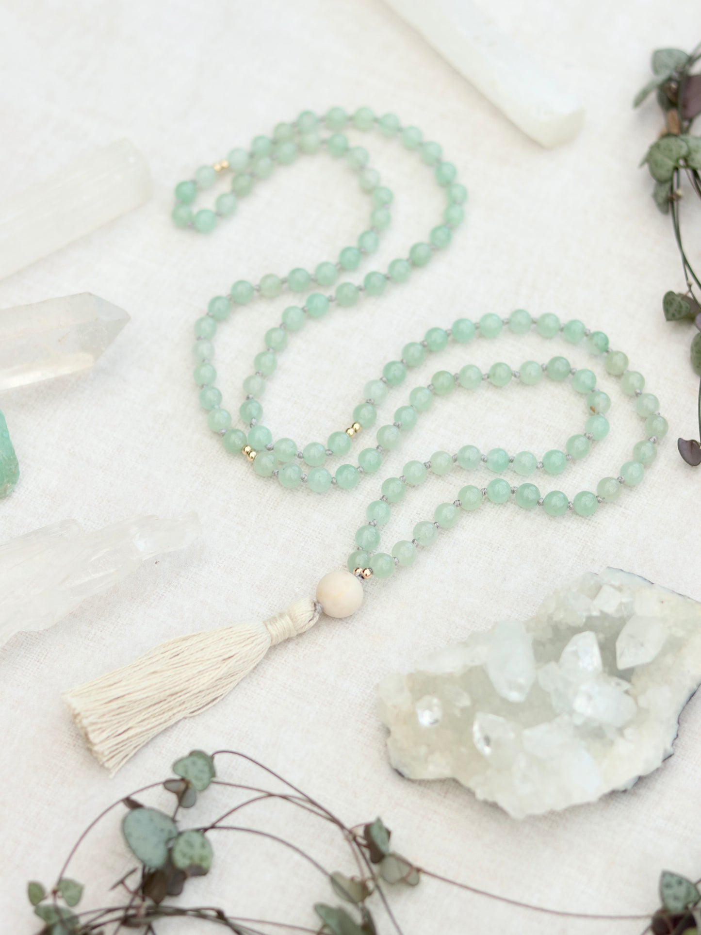 Aventurine and Riverstone Mala