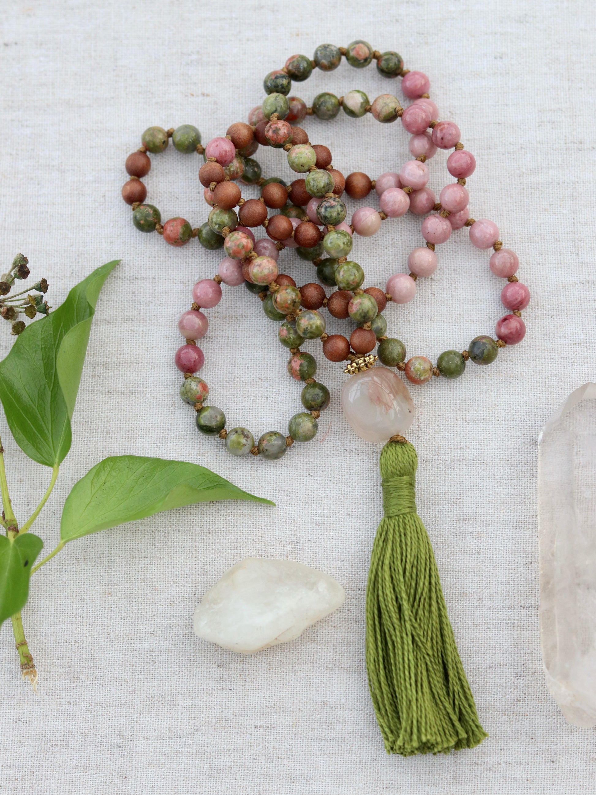 Healing and Harmony - Flower agate, Unakite and Rhodonite image 4