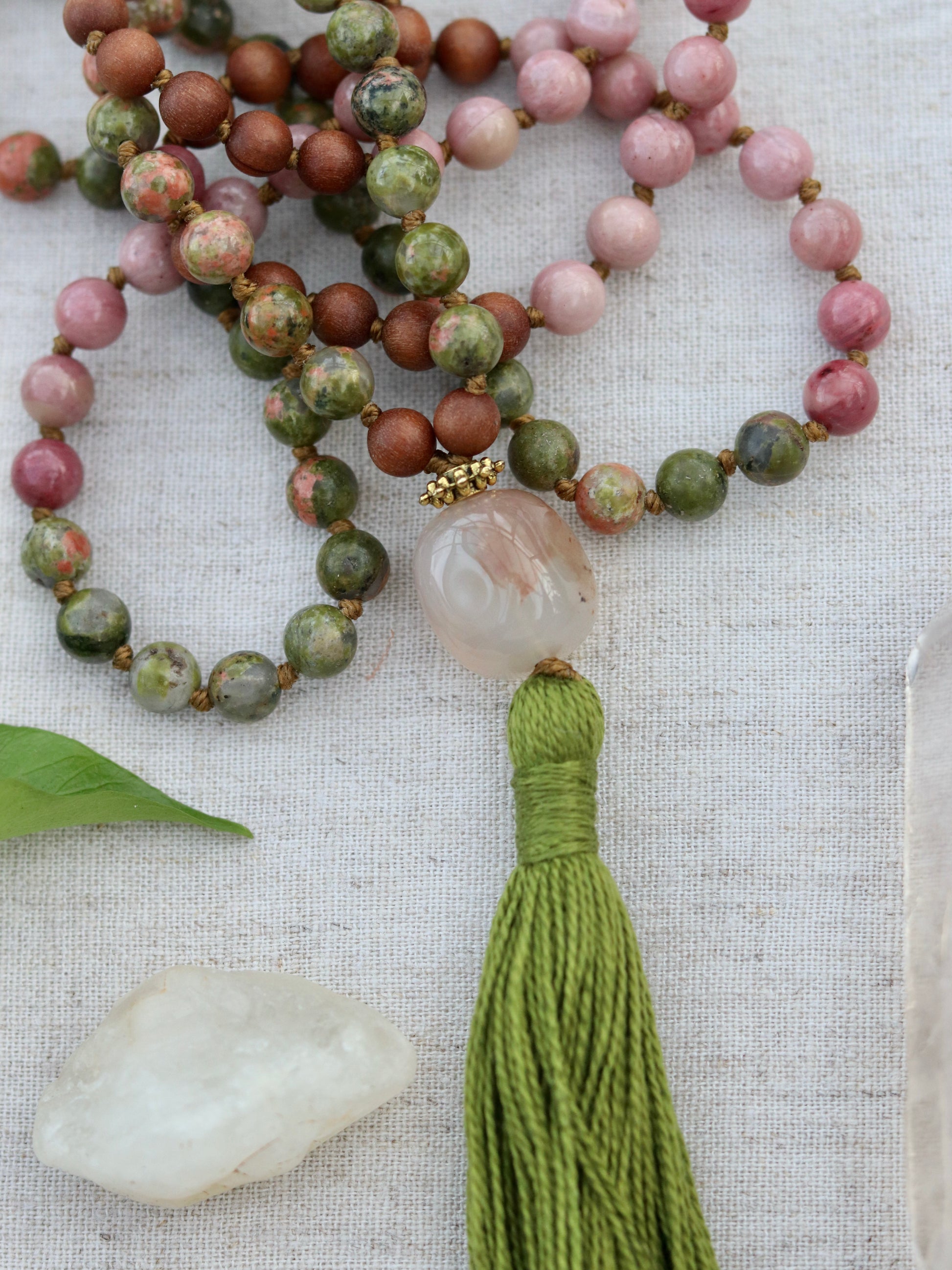 Healing and Harmony - Flower agate, Unakite and Rhodonite image 2