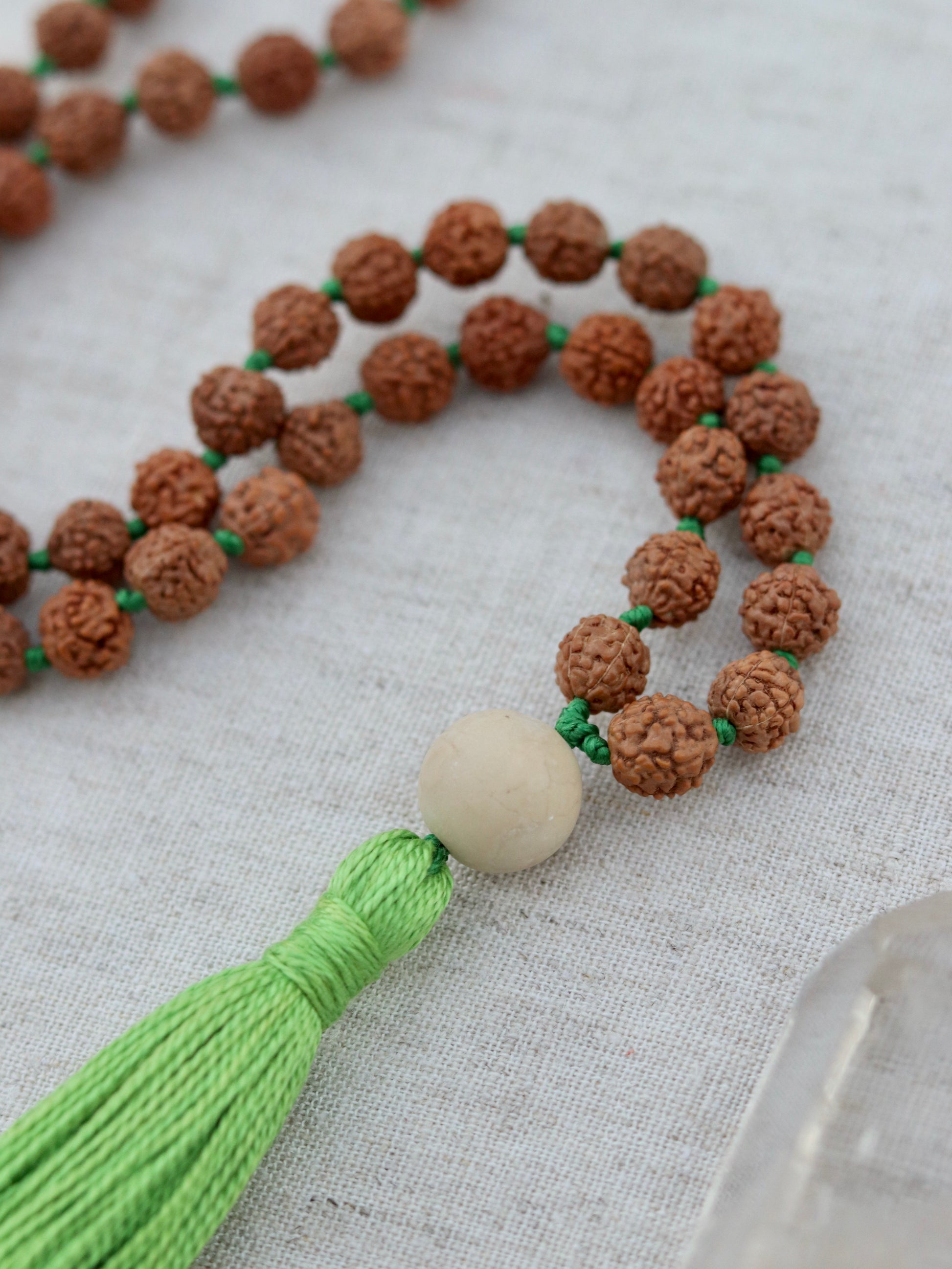 Colours of India Rudraksha Half Mala in Green image 1